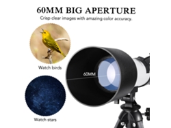Telescopio Refractor Astronómico Para Principiantes Con Trípode, Lente Multicapa De 90 Aumentos, Regalo Para Niños Y Estudiantes.