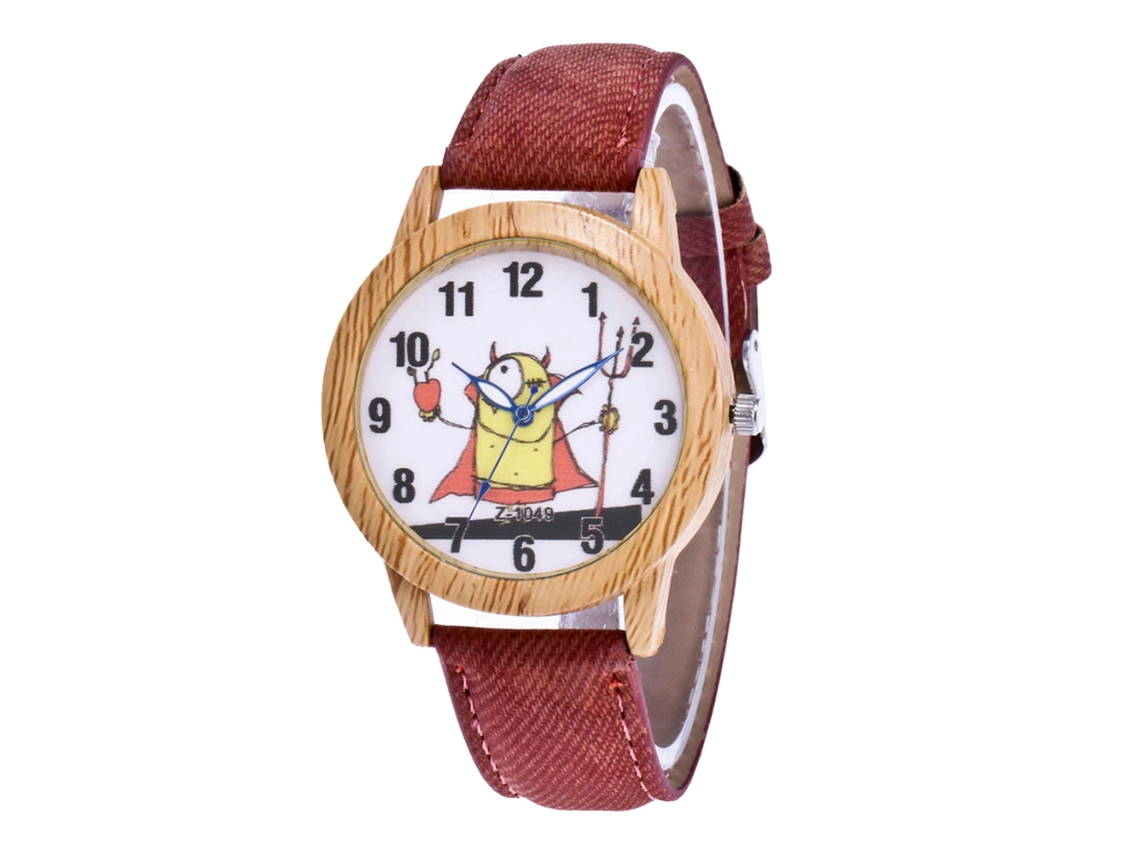 Reloj Casual De Cuarzo Con Correa De Jean Para Hombre Y Mujer Zhoulianfa (café Oscuro)