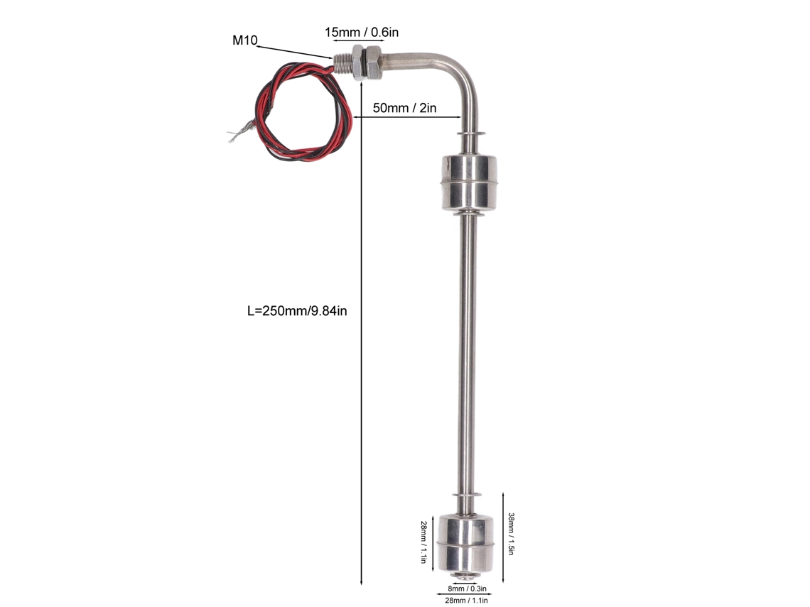 2026horizon-interruptor De Nivel De Agua Flotante De Acero Inoxidable Sensor De Nivel De Líquido Punto Doble Ac Dc 0‑110v