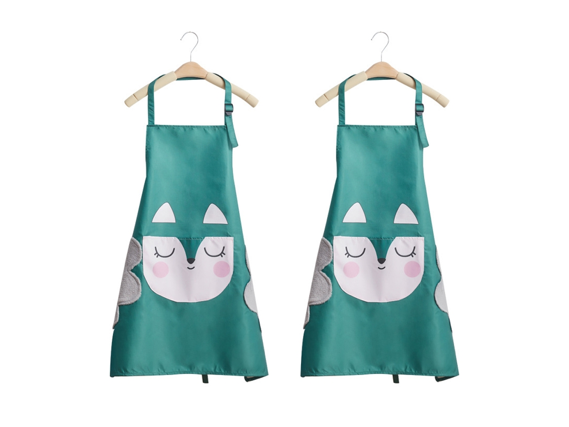 2 Uds Delantal De Cocina Bonito Con Personaje Dibujo Animado Delantal Grueso A Rayas Impermeable Y Antiaceite Para Uso Doméstico