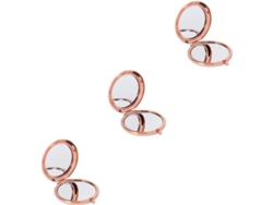 3pièces Miroir De Maquillage Compacto Double Face De Poche Y Portátil Doré Para Viaje Y Utilisa...
