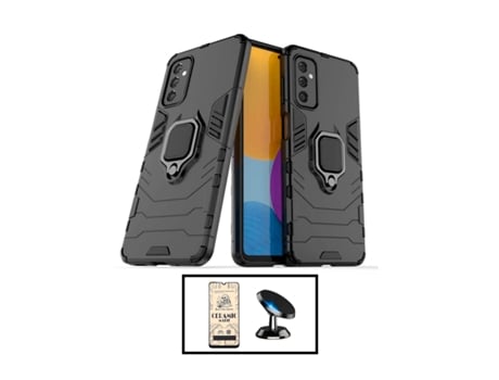 Kit De Cubierta Completa De CeramicGlass De Vidrio Templado + Estuche De Defensa Militar 3X1 + Soporte De Automóvil Magnético Para Samsung Galaxy A...