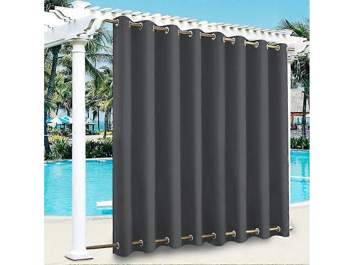 Rebe-cortinas Exteriores Para Jardín Terraza Pérgola, Antiviento, Impermeables, Top Y Bottom, 100*84in, Privacidad Y Protección Solar