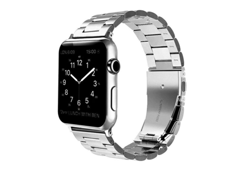 Para iWatch Apple Watch Series 4 40 mm / 44 mm Correa de acero inoxidable Correa de reloj de repuesto Silver_44mm