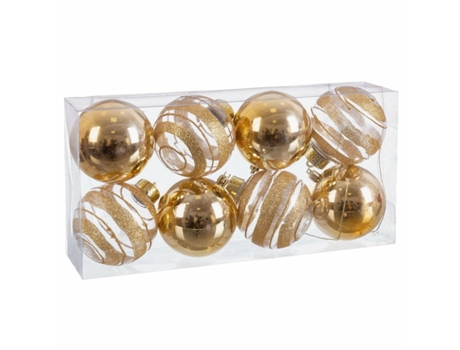 Bolas de Navidad Dorado Plástico 8 x 8 x 8 cm (8 Unidades)
