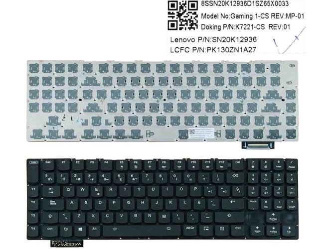 Teclado Gaming Retroiluminado para Portátil Lenovo Ideapad Y900-17Isk Y910-17Isk Y920-17Ikb Negro Sin Marco