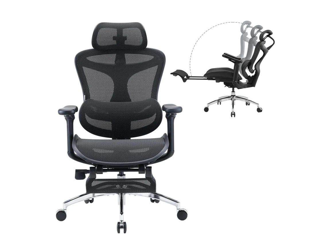 Silla de oficina ergonómica Sihoo Doro C300 JT - Reposabrazos 3D - Soporte lumbar autoajustable - Negro