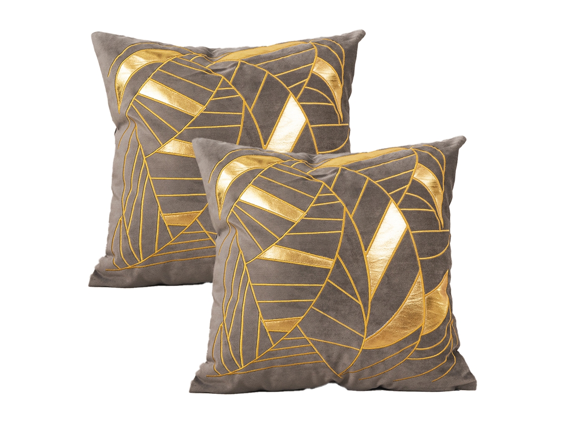 Juego De 2 Fundas De Almohada De Cuero A Rayas, 45,7 X 45,7 Cm