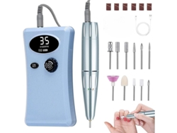 Lima De Uñas Eléctrica Profesional, Recargable, Con 35000 Rpm, 11 Puntas Y Pantalla Lcd Para Uso Doméstico Y Profesional.