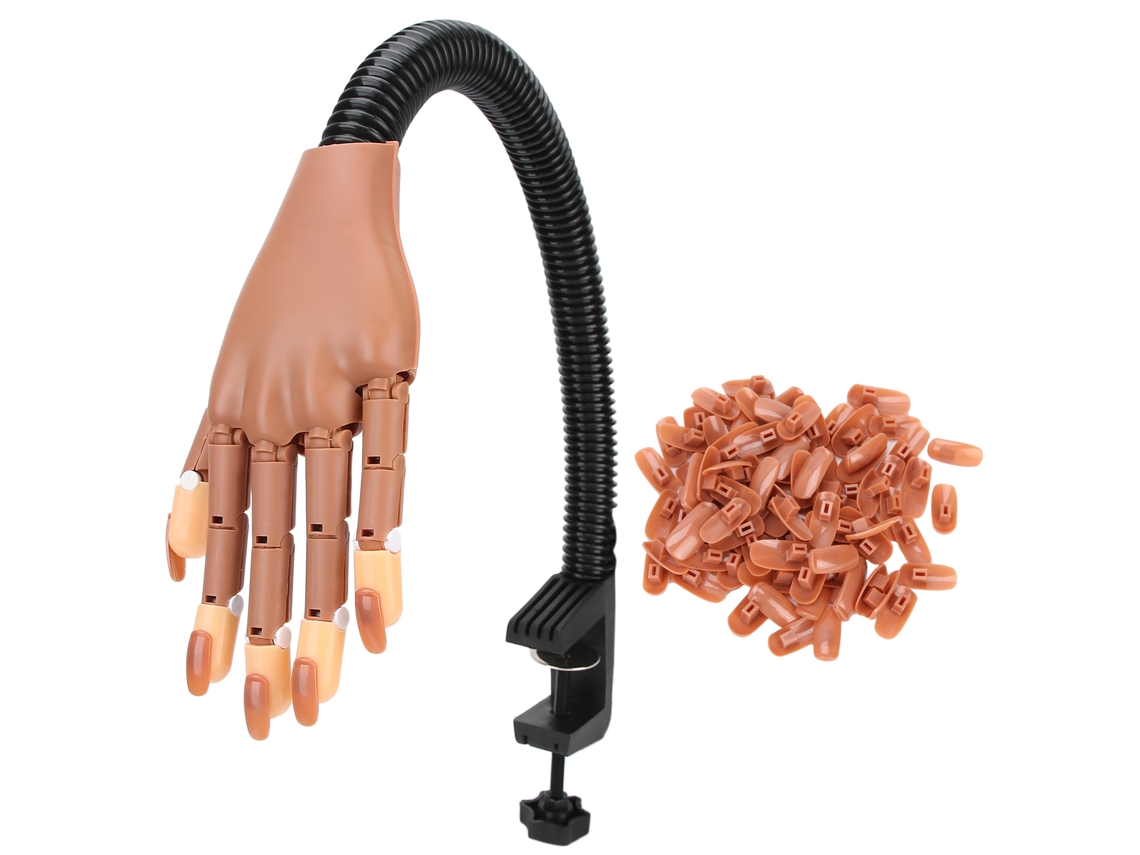 Mano Artificial Flexible Para Practicar Manicura Con 100 Puntas Para Decoración De Uñas.