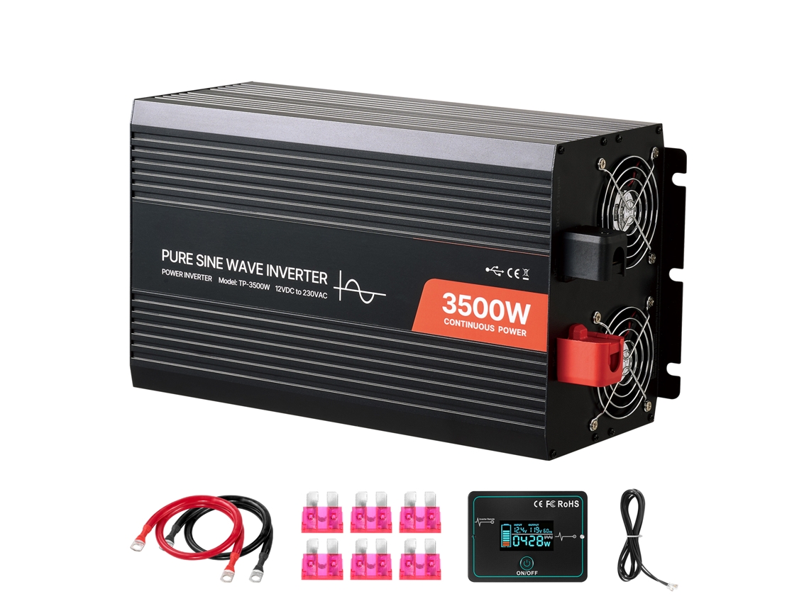Inversor de potencia Succebuy de 3500 W, 12 V CC a 230 V CA, onda sinusoidal pura