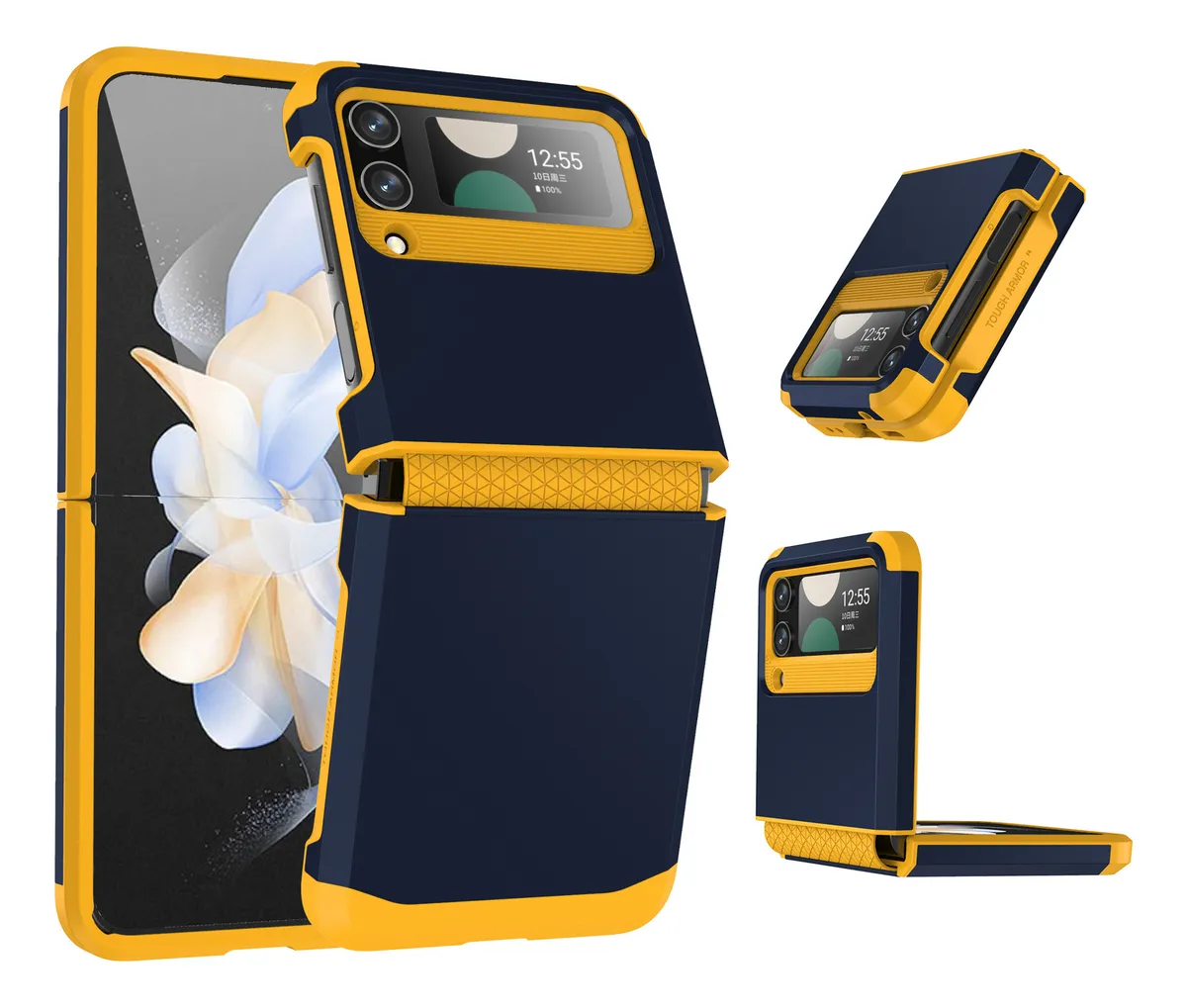 Para Samsung Z Flip6/5/4/3 Funda Color Dual Patchwork