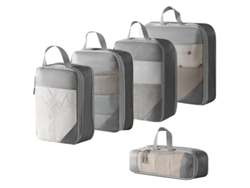 EIFSON - Juego de 5 organizadores de bolsos de malla comprimida (gris)
