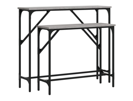 Conjunto 2 Mesas consolas VIDAXL madera de ingeniería gris Sonoma