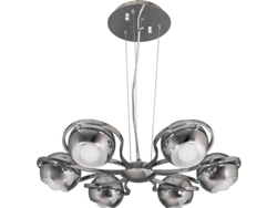 Lámpara de Techo Chiara 6Xe14 Alt.Reg.Xd.60Cm Plata/Cromado FERRIMEX
