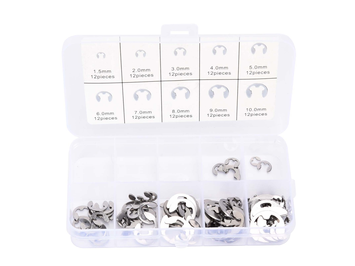 2026 Store-kit De 120 Anillos De Retención En Acero Inoxidable M1.5‑10 Resistente A La Corrosión Mini Portátil