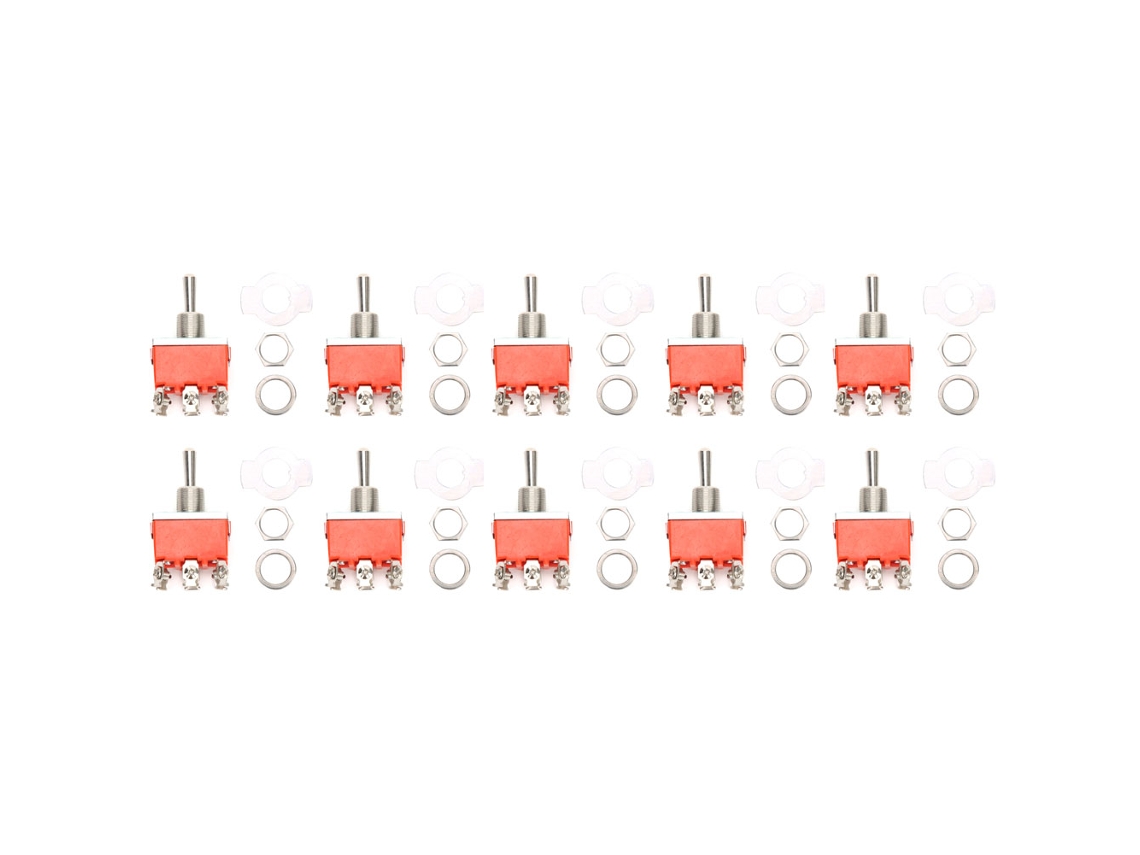 10 Pcs Interruptor Toggle Mini E Ten1322 Ac 250v 15a 6 Pines On Off On 3 Posiciones