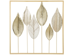 Decoración De Pared Moderna Con Marco De Metal Y Hojas Doradas