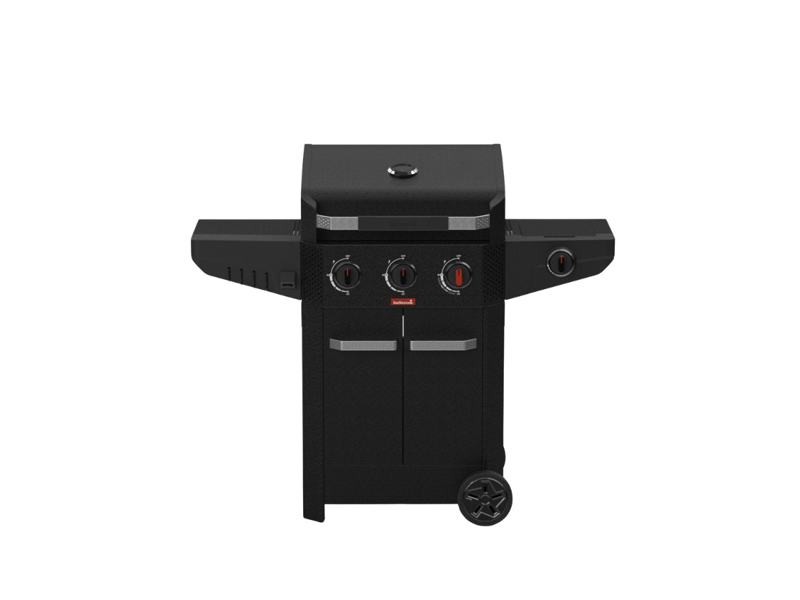 Barbacoa BARBECOOK Luca 312 con mueble y quemador lateral (133,4 x 60,3 x 112,3 cm - Negra)
