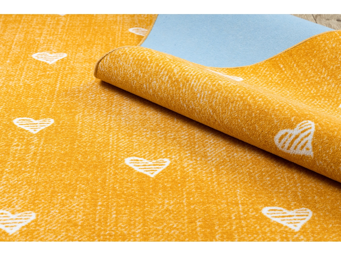 Alfombra Para Niños Hearts Jeans, Vintage Corazones - Orange (100 x 250 cm)