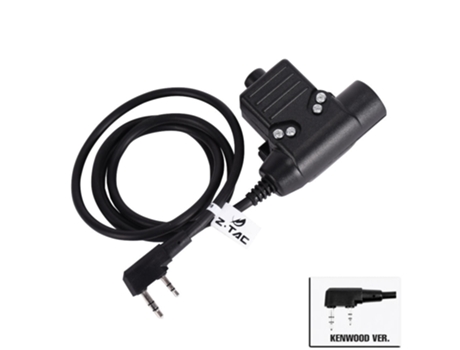 Adaptador de auriculares militares con enchufe de cable Ptt [Versión Kenwood]