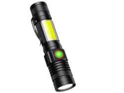 Linterna Táctica Led Con Luz Cob, Linterna De Emergencia Súper Brillante De 1900 Lúmenes, Linterna Magnética Impermeable (negro)