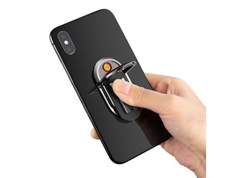 2 In 1 Rechargable Cigarette Lighter Car Phone Holder Stand Phone Ring Bracket