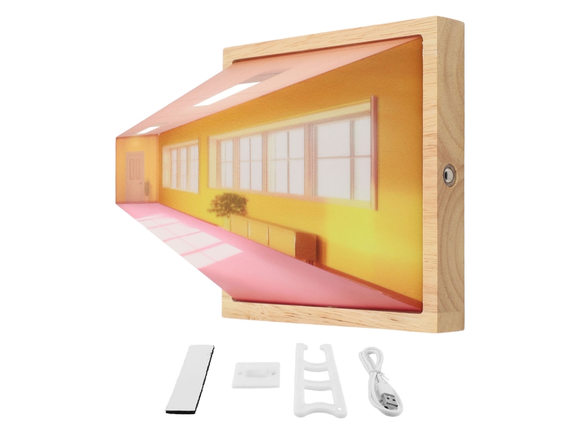 Lámpara de pared 2026 con efecto 3D, arte óptico, no requiere perforación, LED USB, para decoración del hogar, luz nocturna