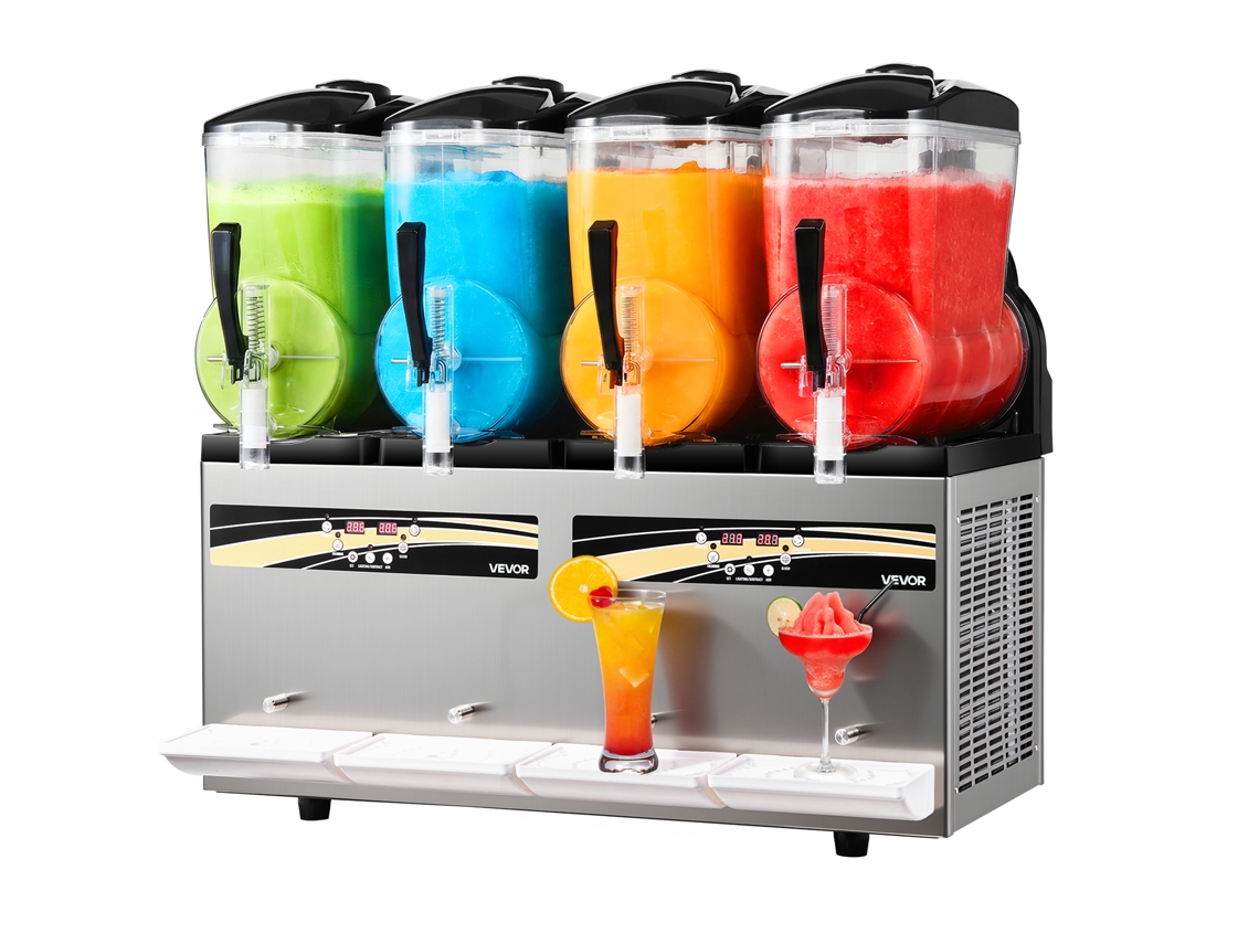 Vevor Máquina De Granizados 4 Tanques De 12l Sin Necesidad De Hielo Para Batidos