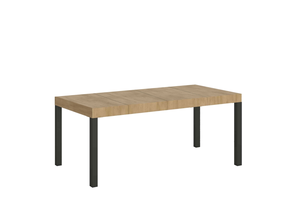 Mesa extensible 90x90/246 cm Everyday Premium Roble Natural estructura Antracita ITAMOBY
