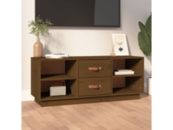 Mueble Tv 100 x 34 x 40 cm Madera de Pino Macizo Marrón Miel-Derivados