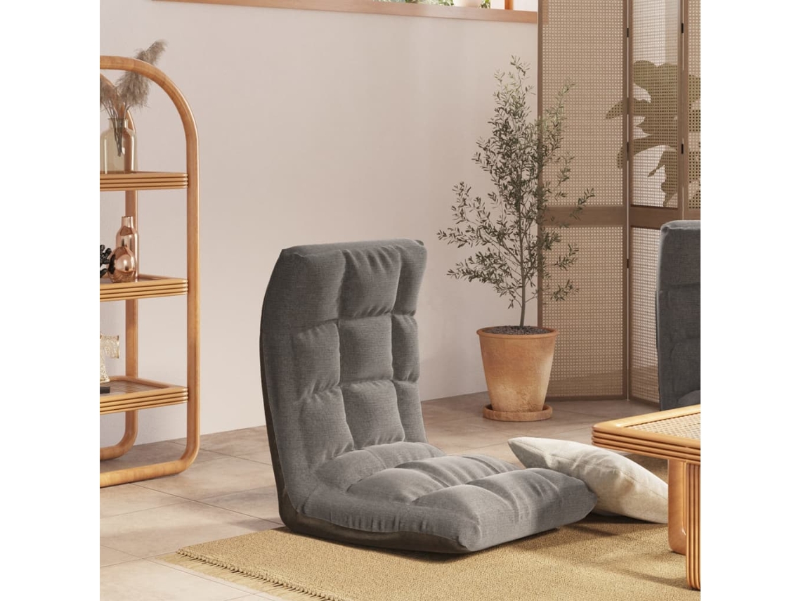 Silla De Suelo Plegable De Tela Gris Claro