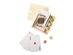 Pelkat, Juego de cartas francesas y dados de madera.