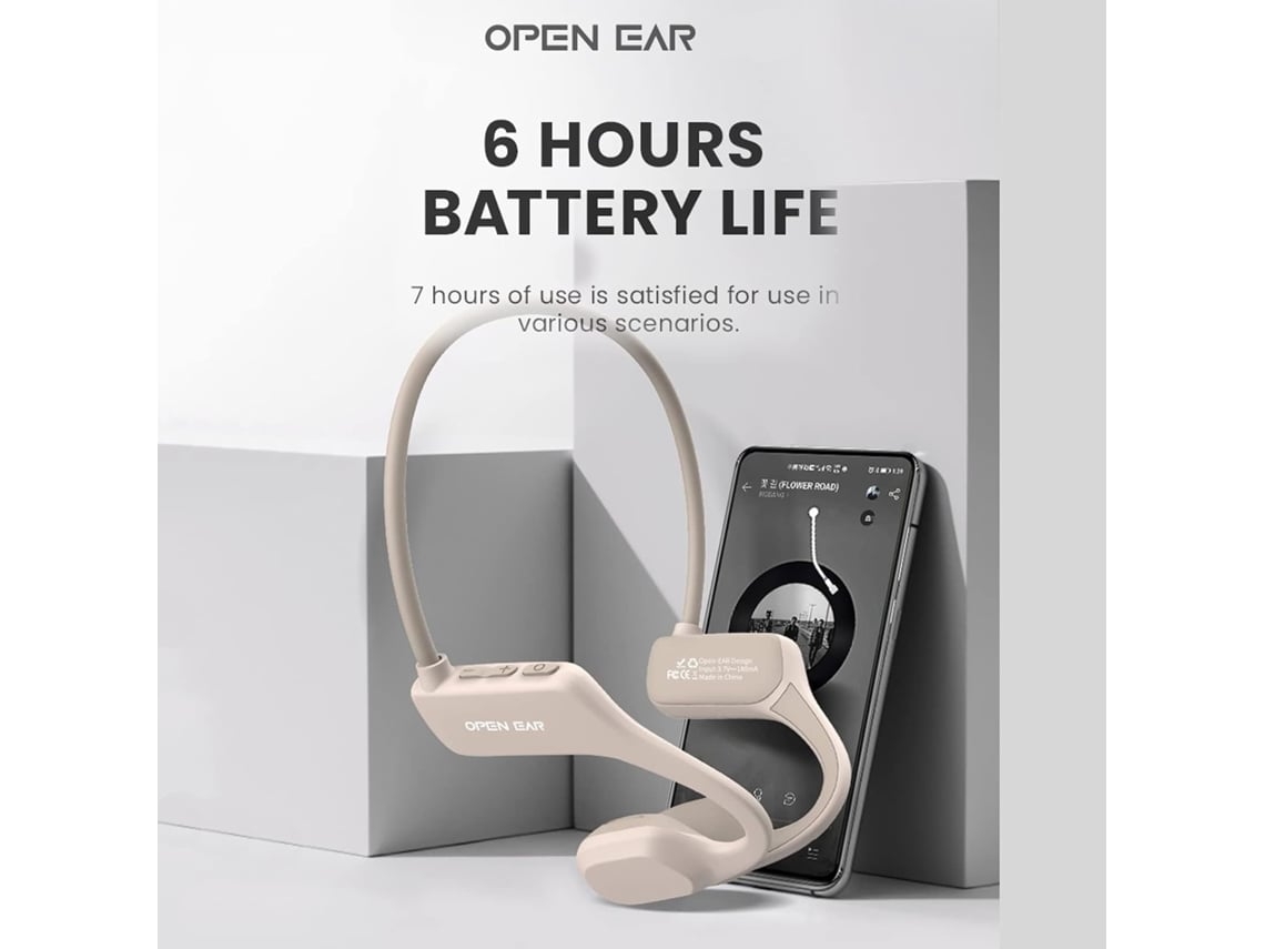 Auriculares inalámbricos de conducción ósea, deportivos Bluetooth de oído abierto con micrófono y gancho para la oreja, impermeables, de Chennnls