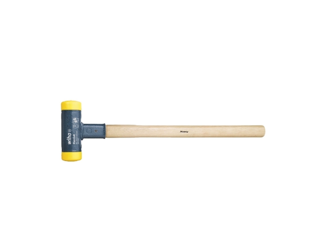 WIHA Martillo De Fragua Sin Contragolpe, Semiduro Con Mango De Madera Hickory, Cabezal Redondo (02091)