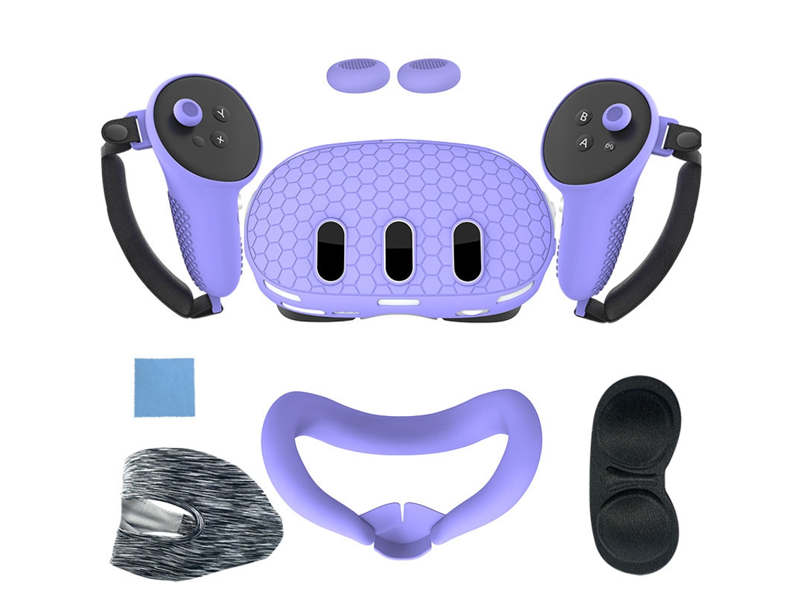 7pcs Accesorios Conjunto De Capa De Protección Vr Soft, Estilo Hexagonal (verde)