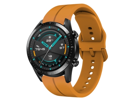 Correa de reloj inteligente para Huawei Watch GT2 42 mm 20 mm Bucle de silicona (amarillo ámbar)