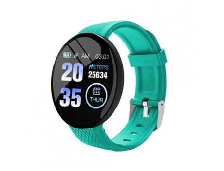 Pulsera Deportiva D18 Monitor de sueño de presión arterial de pantalla redonda de 1,44 pulgadas verde