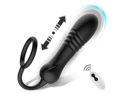 Vibrador de masaje telescópico remoto inalámbrico con 8 modos para mujeres (negro) YIZHOOD