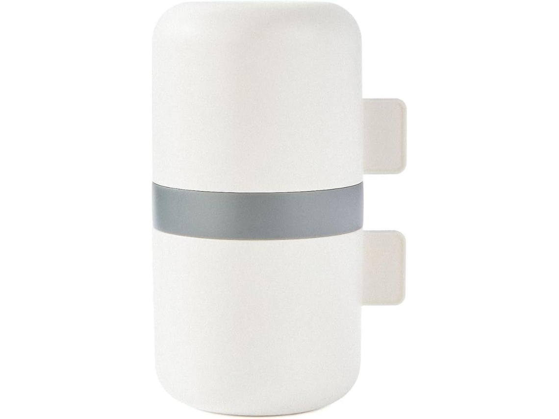Molinillo de café manual portátil 2 en 1 con taza de molienda (blanco)