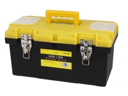 Caja De Herramientas De Plástico Negro Y Naranja Con Asa De Transporte