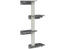 Árbol Para Gatos Trepador De Pared, Color Beige Y Gris, 66x28x137cm