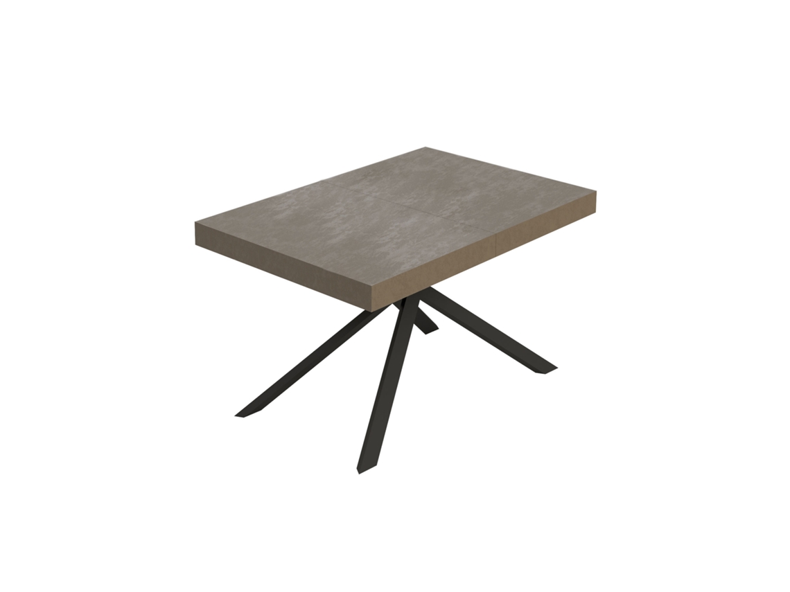 Mesa extensible Niket gris paloma 120/380x90 cm con patas antracita Itamoby