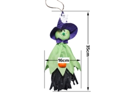 Muñeco fantasma de Halloween colgante, decoración para casa y jardín embrujados, 1 pieza, hoja verde