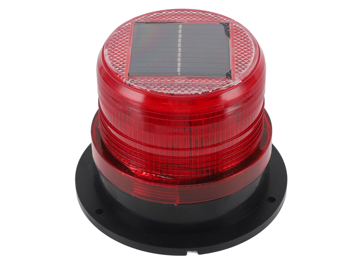 Luz de seguridad solar con sensor de amanecer/atardecer, 8 LED, para obras/tráfico, roja.