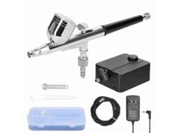 Kit De Bomba De Aire Ajustable Y Aerógrafo De 20-35 Psi Y 0,3 Mm Para Maquillaje, Pintura Y Modelismo.
