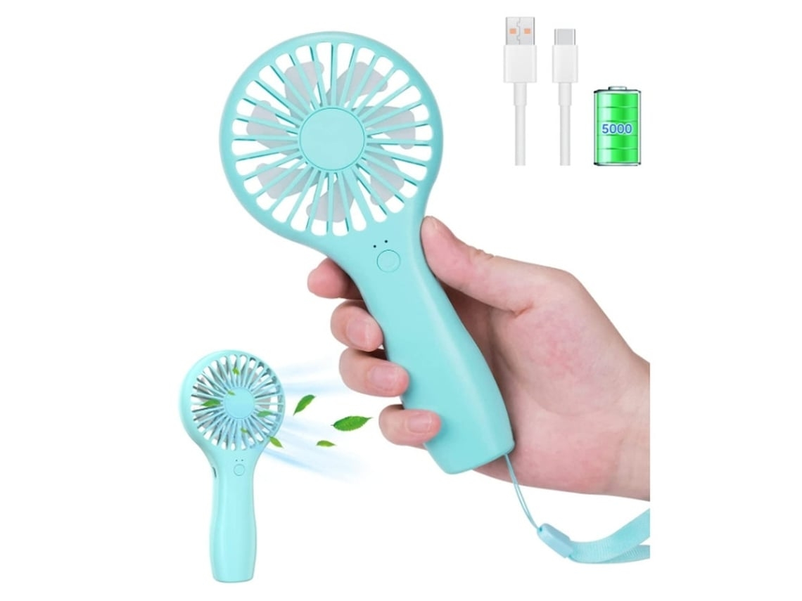 Mini ventilador de mano con batería recargable de 5000 mAh, ventilador portátil personal, 2 velocidades, ventilador eléctrico de bolsillo USB USHION
