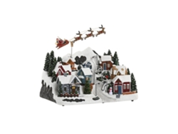 Ciudad Led Resina Movimiento Musical 38x26,5x29cm