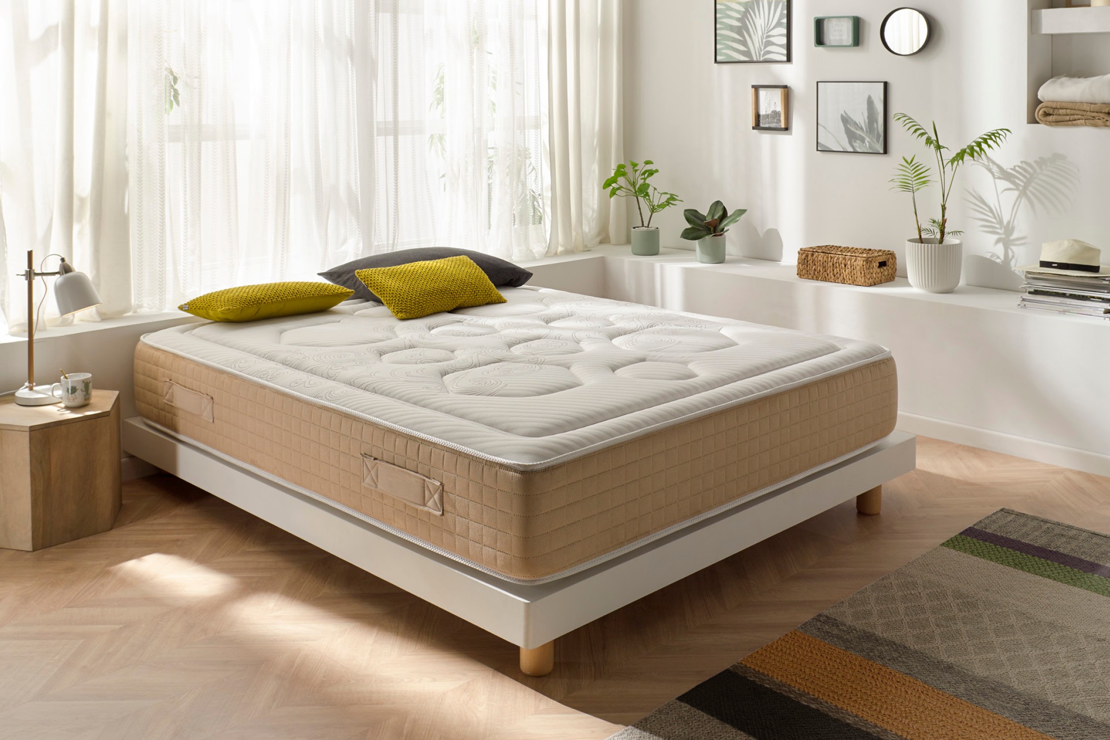 Colchón MOOM NATURE Hexaflex Muelles Ensacados Gel Viscoelástico (105x200 cm - Altura: 28 cm)