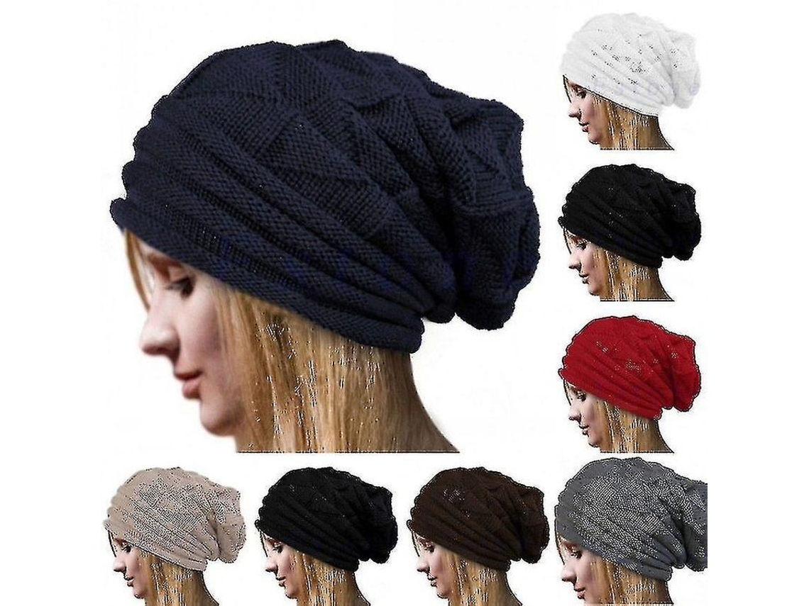 2026-gorro De Lana Tejido Unisex Baggy Para Invierno, Estilo Beanie Casual Outdoor Con Pompon De Pelo De Mapache